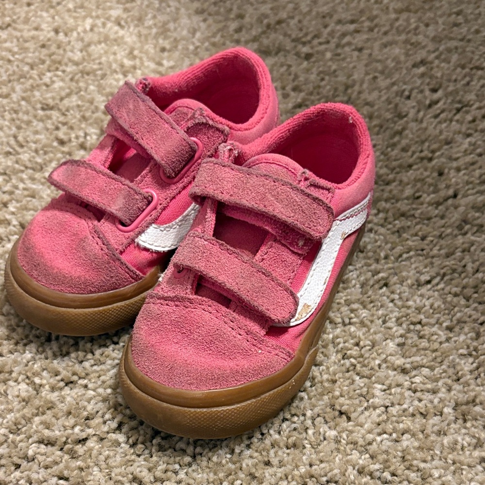 Vans Kids Pink and White Sneakers